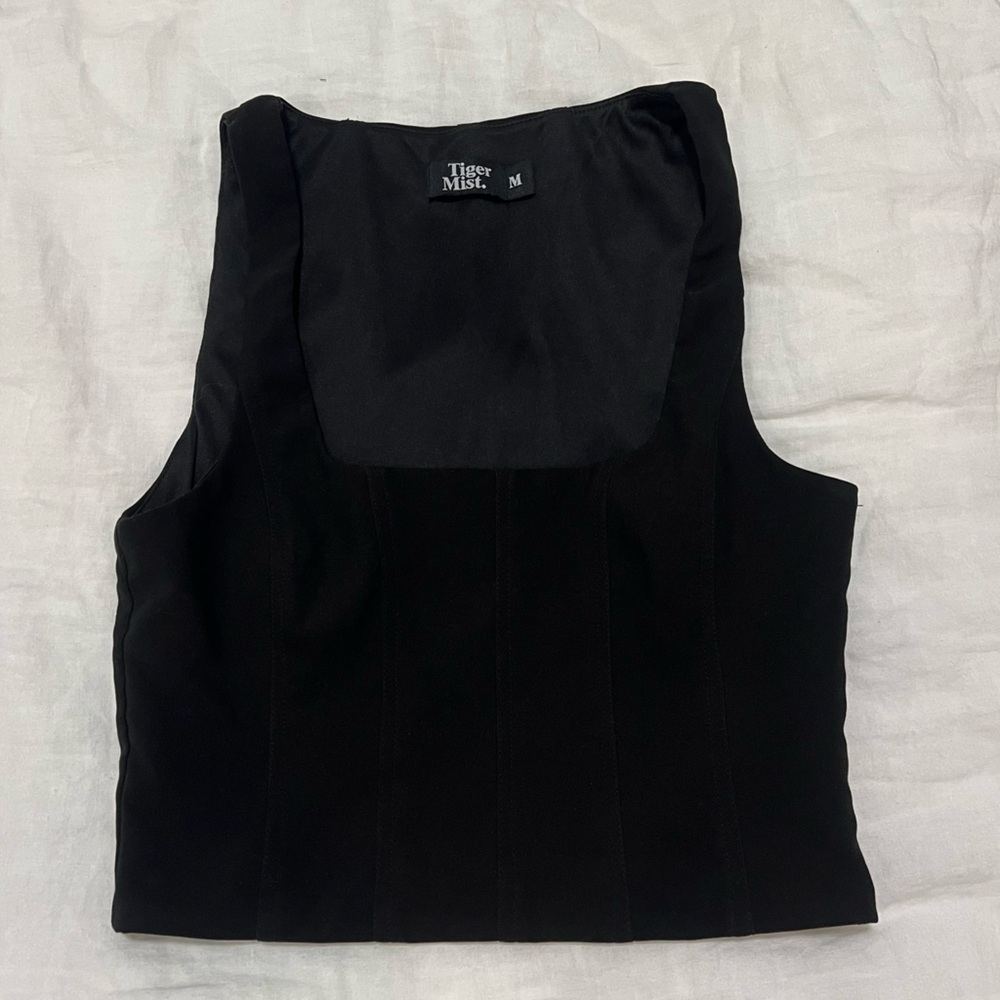 Tiger Mist Black Cropped Corset Top